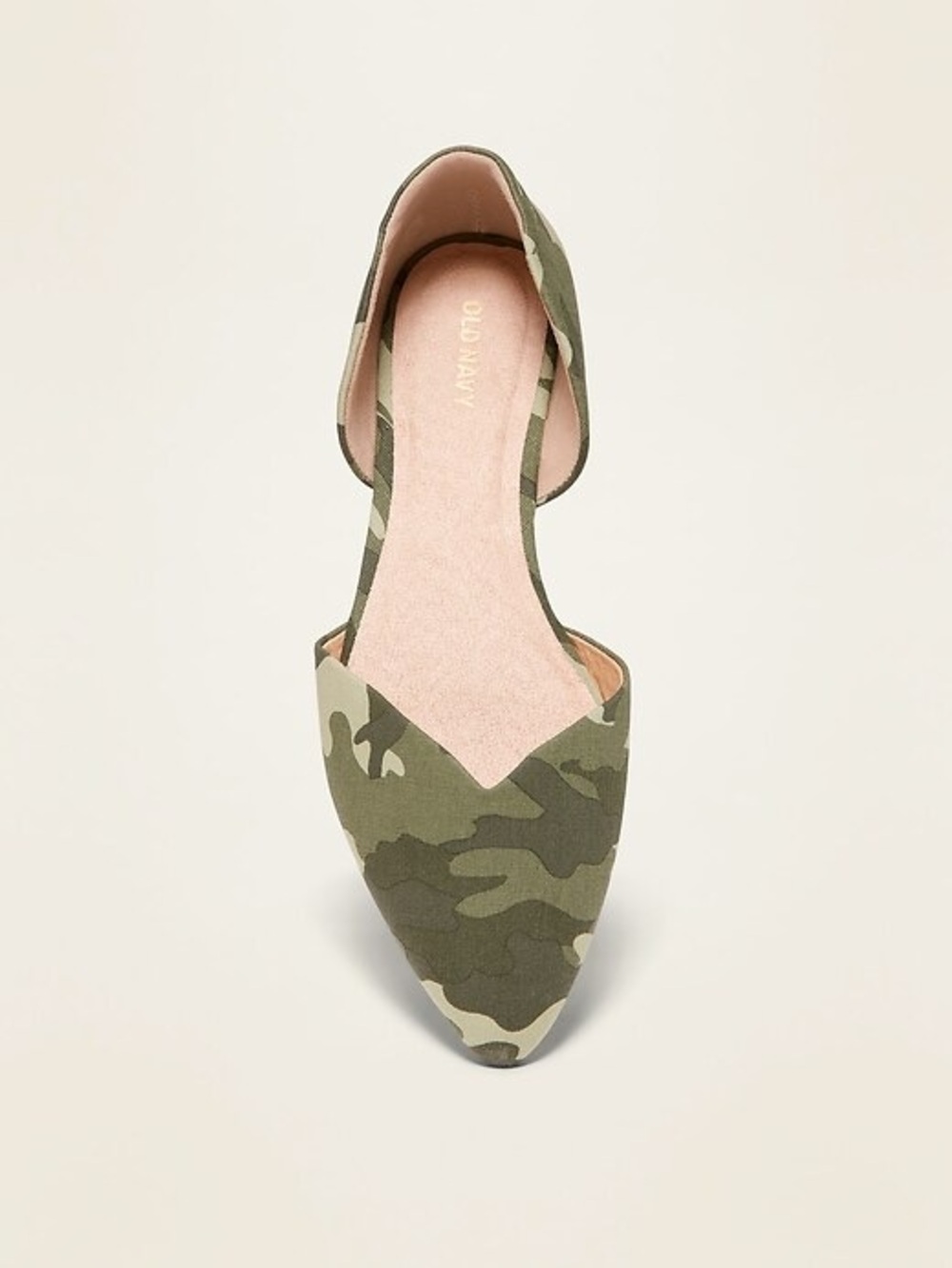 Old Navy Women's Camouflage Pointed D'Orsay Flat - Olive Green (9)